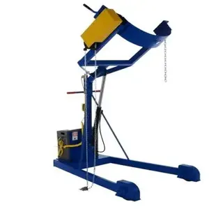 VESTIL HDC-305-72-DC Hydraulic Drum Carrier, Rotator and Boom, 800 Lb. Capacity, Blue / Yellow | AG8CUR