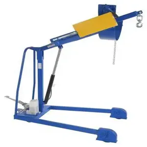 VESTIL HDC-305-72 Hydraulic Drum Carrier, Rotator and Boom, 800 Lb. Capacity, Blue / Yellow | AG7TVZ