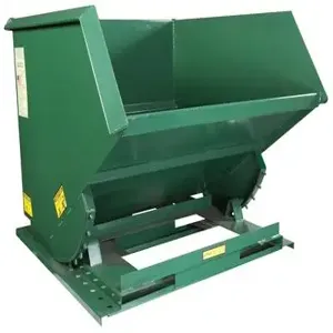 VESTIL HOP-250-LD Self Dumping Hopper, Light Duty, 2.5 cu. yd., 2000 Lb., Green, Steel | AG7UFV