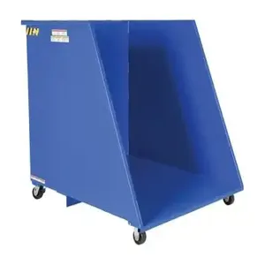 VESTIL HOP-OE Low Profile Hopper, Open End, 2000 Lb. Capacity, Blue, Steel | AG8HNU