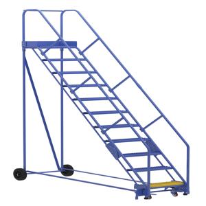 VESTIL LAD-11-14-G-EZ Warehouse Ladder, 50 Degree, Grip Strut, 11 Step, 14 Inch Size | AG7UTZ