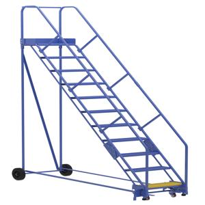 VESTIL LAD-11-14-P-EZ Warehouse Ladder, 50 Degree, Perforated, 11 Step, 14 Inch Size | AG7UUB
