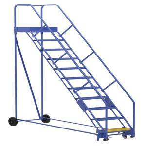 VESTIL LAD-11-21-G-EZ Warehouse Ladder, 50 Degree, Grip Strut, 11 Step, 21 Inch Size | AG7UUD