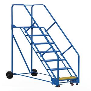 VESTIL LAD-7-21-P-EZ Rolling Warehouse Ladder, 50 Degree, Perforated, 7 Step, 21 Inch Size | AG7UXZ