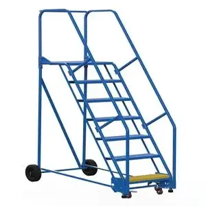 VESTIL LAD-7-21-P Rolling Warehouse Ladder, 58 Degree, Perforated, 7 Step, 21 Inch Size | AG7UXY