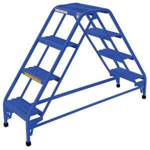 VESTIL LAD-DD-18-4-G Double Sided Ladder, 4-Step, 19.3125 Inch Width, Grip Strut | AG7UYX