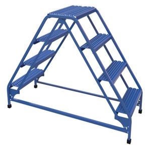 VESTIL LAD-DD-26-4-G Double Sided Ladder, 4-Step, 26.3125 Inch Width, Grip Strut | AG7UZD