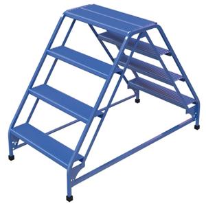 VESTIL LAD-DD-32-4-P Double Sided Ladder, 4-Step, 32.75 Inch Width, Perforated | AG7UZL