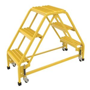 VESTIL LAD-DD-P-18-3-G Double Sided Portable Ladder, 3-Step, 19.3125 Inch Width, Grip Strut | AG7UZP