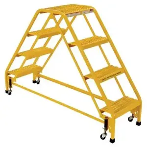 VESTIL LAD-DD-P-18-4-G Double Sided Portable Ladder, 4-Step, 19.3125 Inch Width, Grip Strut | AG7UZR