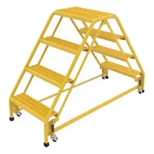 VESTIL LAD-DD-P-26-4-G Double Sided Portable Ladder, 4-Step, 26.0625 Inch Width, Grip Strut | AG7UZY