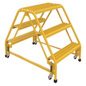 VESTIL LAD-DD-P-32-3-G Doppelseitige tragbare Leiter, 3 Stufen, 32.75 Zoll Breite, Griffstrebe | AG7VAC