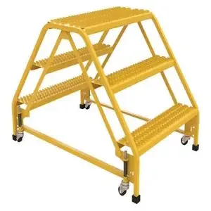 VESTIL LAD-DD-P-32-3-G Double Sided Portable Ladder, 3-Step, 32.75 Inch Width, Grip Strut | AG7VAC