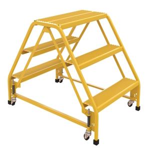 VESTIL LAD-DD-P-32-3-P Double Sided Portable Ladder, 3-Step, 32.75 Inch Width, Perforated | AG7VAD