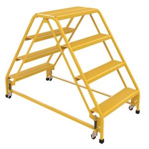 VESTIL LAD-DD-P-32-4-P Double Sided Portable Ladder, 4-Step, 32.75 Inch Width, Perforated | AG7VAF