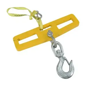 VESTIL LM-HP10-SL Steel Fork Truck Hook Plate Swivel with Latch, 10000 Lb. Capacity, Yellow | CE3EFG