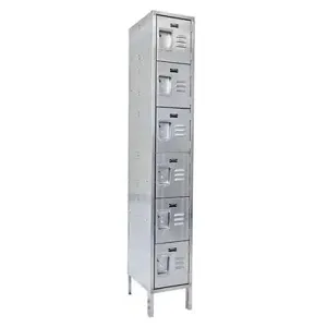 VESTIL LOCK-1218-SS61 Locker, Stainless Steel, 6 Tier, 1 Wide, 18 Inch x 12 Inch x 78 Inch Size | AG7VVT