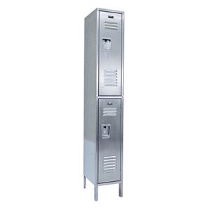 VESTIL LOCK-1218-SSD1 Locker, Stainless Steel, 2 Tier, 1 Wide, 18 Inch x 12 Inch x 78 Inch Size | AG7VVU
