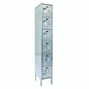 VESTIL LOCK-1818-SS61 Locker, Stainless Steel, 6 Tier, 1 Wide, 18 Inch x 18 Inch x 78 Inch Size | AG7VVW