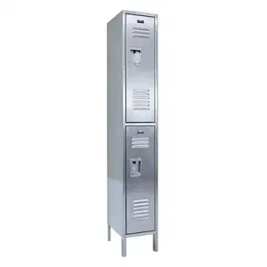 VESTIL LOCK-1818-SSD1 Locker, Stainless Steel, 2 Tier, 1 Wide, 18 Inch x 18 Inch x 78 Inch Size | AG7VVX