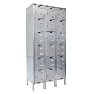 VESTIL LOCK-5418-SS63 Stainless Steel Locker, 6 Rows, 3 Columns, 18 x 54 x 78 Inch Size | CE3EFH