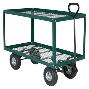 VESTIL LSC-2448-SC Landscape Cart, Two Shelf, 300 Lb. Capacity, 48 x 24 Inch Size | AG7VYN