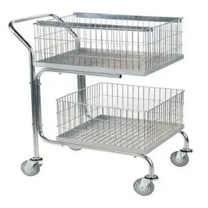 VESTIL MAIL-55 Mail Cart, Double Basket, 29 Inch x 18 Inch x 39 Inch Size | AG7VZU