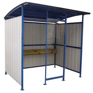 VESTIL MDS-96-SM Smoker Shelter, Multi Duty, 95-1/2 x 120 x 90-1/16 Inch Size, Blue/White, Steel | AG7WBN