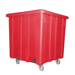 VESTIL MHBC-4444-5C-R Bulk Container, Red, 45 Inch x 45 Inch x 51.5 Inch Size | AG7WDX