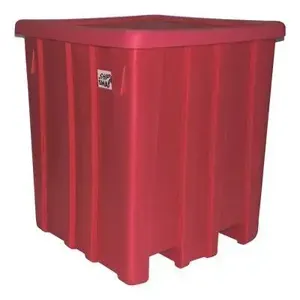 VESTIL MHBC-4444-R Bulk Container, Red, 45 Inch x 45 Inch x 45.5 Inch Size | AG7WED