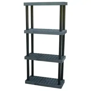 VESTIL PBSS-3616-4 Plastic Bulk Shelf And Storage, 36 Inch x 16 Inch Size, 4 shelf | AG7WTW