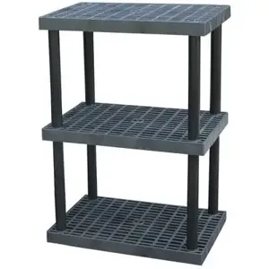 VESTIL PBSS-3624-3 Plastic Bulk Shelf And Storage, 36 Inch x 24 Inch Size, 3 shelf | AG7WTX