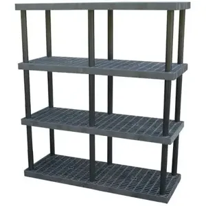 VESTIL PBSS-6624-4 Plastic Bulk Shelf And Storage, 66 Inch x 24 Inch Size, 4 shelf | AG7WUA