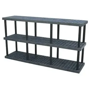 VESTIL PBSS-9624-3 Plastic Bulk Shelf And Storage, 96 Inch x 24 Inch Size, 3 shelf | AG7WUB