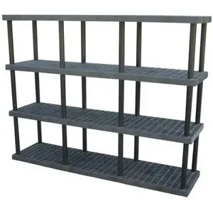 VESTIL PBSS-9624-4 Plastic Bulk Shelf And Storage, 96 Inch x 24 Inch Size, 4 shelf | AG7WUC