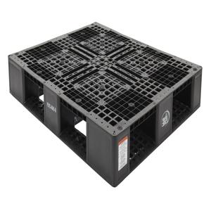 VESTIL PLP2-4840-BLACK Palette, 8000 Pfund. Kapazität, 39-1/2 x 47-3/8 x 6 Zoll Größe, schwarz, hochdichtes Polyethylen | AG7XEV