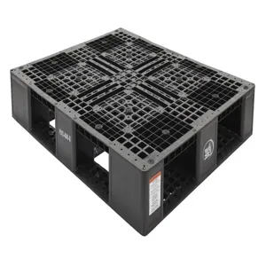 VESTIL PLP2-4840-BLACK Pallet, 8000 Lb. Capacity, 39-1/2 x 47-3/8 x 6 Inch Size, Black, High Density Polyethylene | AG7XEV