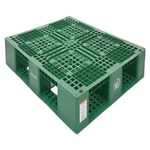 VESTIL PLP2-4840-GREEN Pallet, 8000 Lb. Capacity, 39-1/2 x 47-3/8 x 6 Inch Size, Green, High Density Polyethylene | AG7XEX