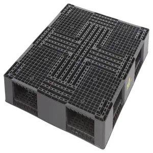 VESTIL PLPB-4840 Pallet/Skid, 8800 Lb. Capacity, 39-1/8 x 46-7/8 x 6 Inch Size, Black, Polyethylene | AG7XFB