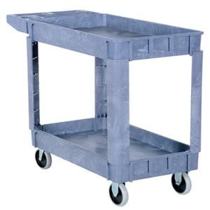 VESTIL PLSC-2-1731 Plastic Utility Cart, 2 Shelves, 17.5 x 31 Inch Size | AG7XFM