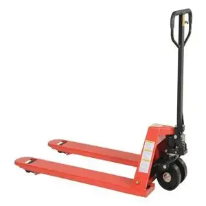 VESTIL PM5-2748-S Pallet Truck With Steel Wheels 61 Inch x 27 Inch x 48 Inch Size, 5500 Lb. Capacity, Red | AG7XHQ