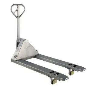 VESTIL PM5-2748-SS Stainless Steel Pallet Truck, 62 Inch x 27 Inch x 48 Inch Size, 5500 Lb. Capacity, Silver | AG7XHU