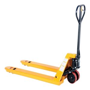 VESTIL PM5-2748-Y-6PKG Steel Pallet Truck, 61-11/16 Inch x 27 Inch x 48-5/8 Inch Size, 5500 Lb. Capacity, Yellow | AG7XHY