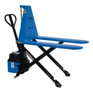 VESTIL PMC-HIPM-27-DC DC Powered High Lift Pallet Truck, 2200 Lb. Capacity, Blue/Black | AG7XJF