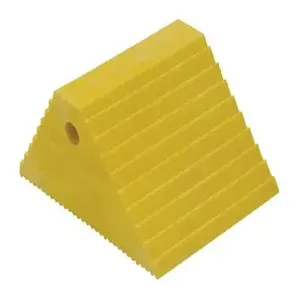 VESTIL PWC-DS-YL Wheel Chock, Dual Slope, 10-11/16 x 9-1/4 x 6 Inch Size, Yellow, Recycled Plastic | CE3ERD