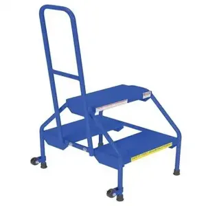 VESTIL RLAD-P-2-B Blue Rolling Two Step, Perforated Steps | AG7XZM