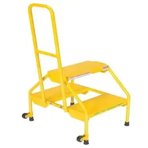 VESTIL RLAD-P-2-Y Yellow Rolling Two Step, Perforated Steps | AG7XZN