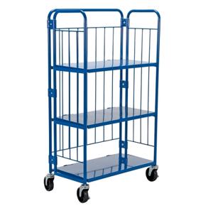 VESTIL ROL-1834-3 Blue Nestable Roller Container, 34 Inch x 59 Inch Size | AG7XZW