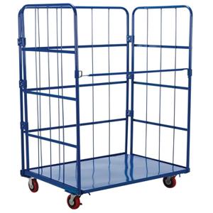 VESTIL ROL-3143-1 Blue Nestable Roller Container, 1 Shelf | AG7XZY