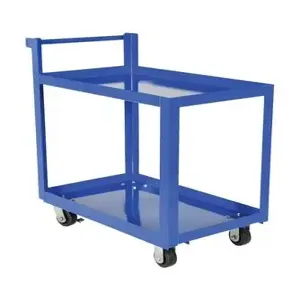 VESTIL SCS2-2236 Steel Service Cart Two Shelves, 1000 Lb. Capacity, Blue | AG7YMD